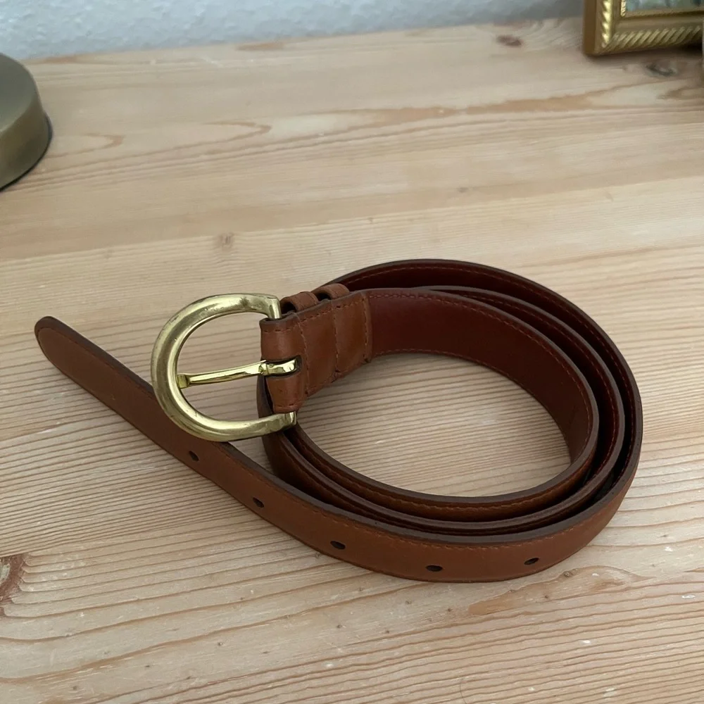 Vintage Coach Tan Leather Belt with Gold-Tone Buckle large - Picture 5 of 8